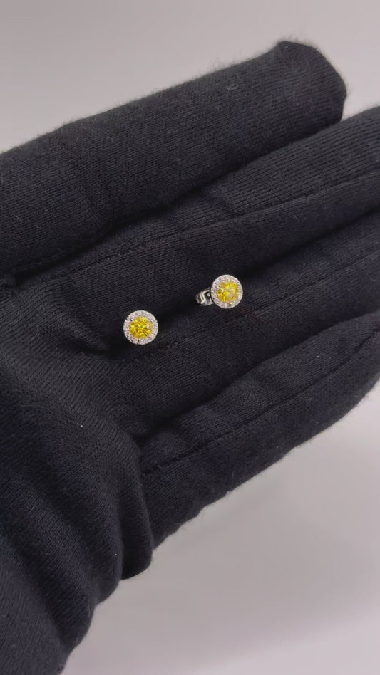 High Quality Vermeil and Moissanite Halo Earrings